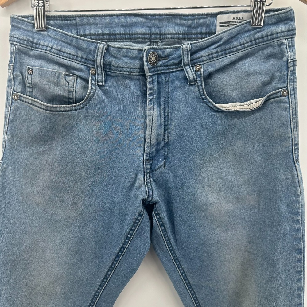Buffalo David Bitton Axel Jeans Mens 32x32 Blue Denim Mid Rise Slim Fit Stretch